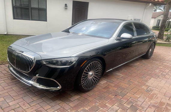 Luxurious black and silver Mercedes-Maybach S-Class showcasing elegant design and premium detailing, featured by Broward Detailers in South Florida.