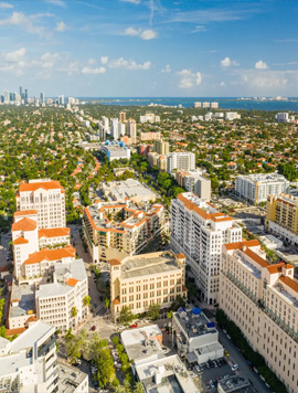 Broward Detailers Offering Premier Car Detailing Services in Coral Gables, Florida - Aerial View of Lush Greenery and Urban Development